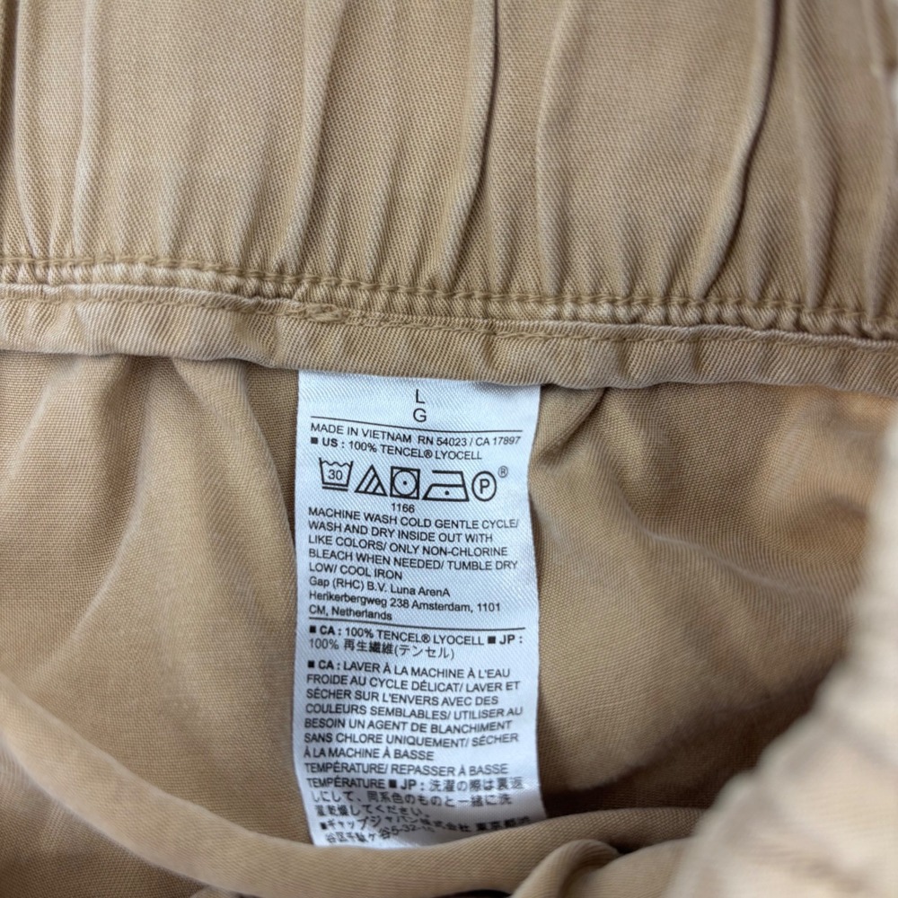 Banana Republic Cargo Joggers Women‎ Large Tan Tencel Lyocell Utility Gorpcore - Picture 3 of 7